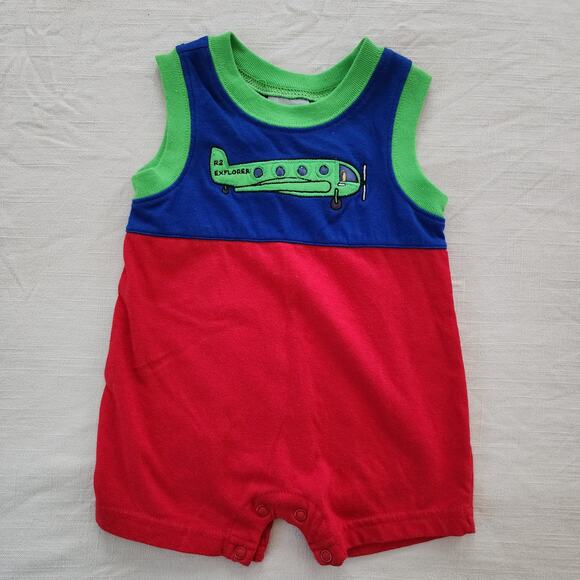 Vintage Other - Vintage Airplane Color Block Romper 6-9 months